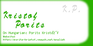 kristof porits business card